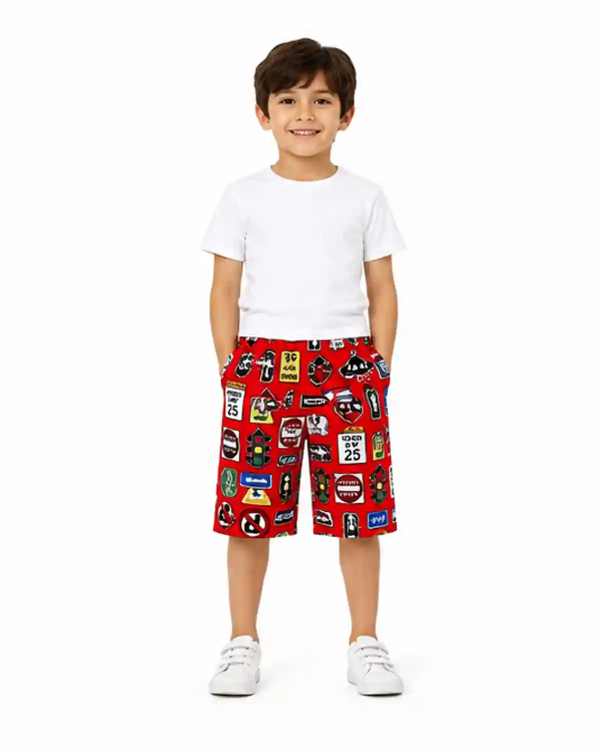 red-boys-comfort-shorts-front-view